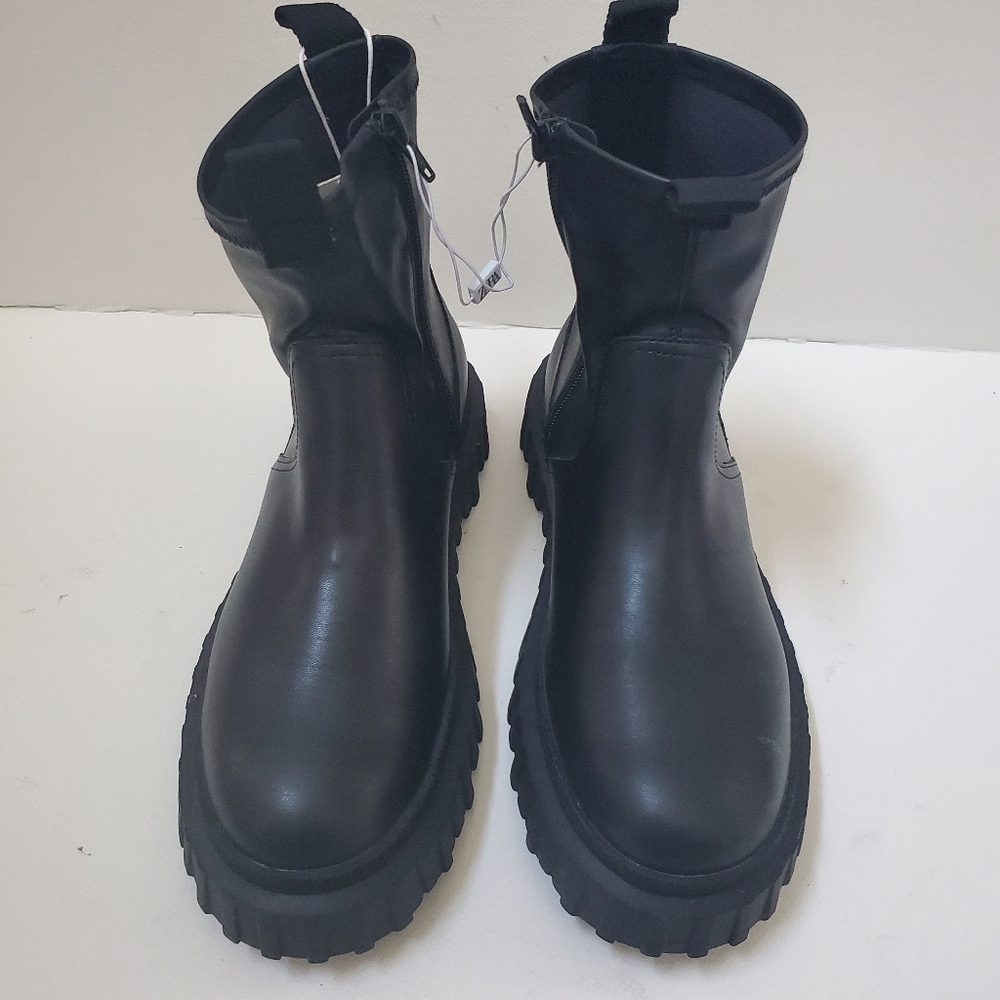 ZARA CHELSEA CHUNKY BLACK ANKLE BOOT